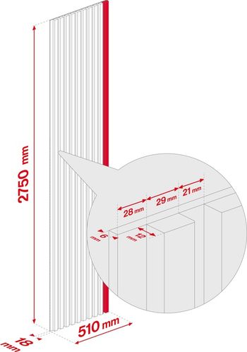 LAMELE ŚCIENNE DĄB WOTAN NA FILCU CZA 510x2750mm na Arena.pl