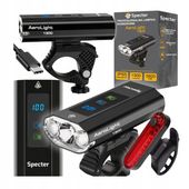 Lampka Rowerowa Specter 1300Lm Zestaw Tył LED USB Powerbank