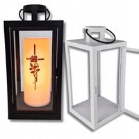 LATARENKA DEKORACYJNA LAMPION OGRODOWA LATARNIA NA GRÓB NA WKŁAD LED 2 SZT