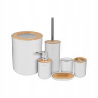 Akcesoria łazienkowe Teesa Stal Bambus Kosz 6L