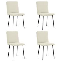 Krzesła stołowe, 4 szt., kremowe, obite aksamitem