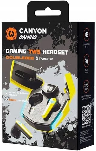 Słuchawki CANYON DoubleBee GTWS-2 Żółte na Arena.pl