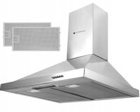 OKAP KUCHENNY KOMINOWY ŚCIENNY 60CM STAL LED