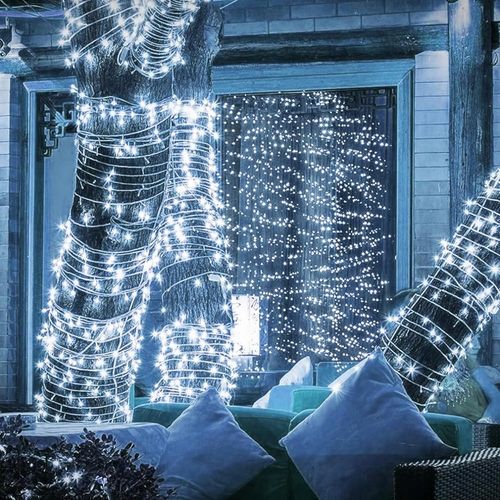 LAMPKI CHOINKOWE 1000 LED BIAŁE ZIMNE IP44 68 M 8 TRYBÓW NA CHOINKĘ na Arena.pl
