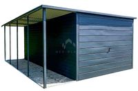 Garaż Blaszany 3x6m + wiata 1x6m Brama Uchylna Antracyt Dach spad NB192