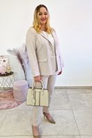 Elegancka Marynarka Damska na co Dzień Beżowa 38