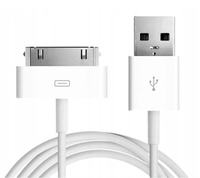 QIKtech Kabel 30 pin USB do iPhone 4 4S 3GS 3G 3 iPod iPad 2 3 1m (biały)