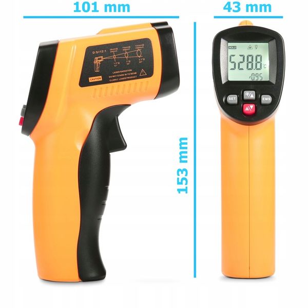 PIROMETR TERMOMETR LASEROWY BEZDOTYKOWY NA PODCZERWIEŃ EMISYJNOŚĆ -50+550°C zdjęcie 12