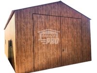 Garaż blaszany 5x9 Brama + 3x okno drewnopodobny dwuspadowy GP127