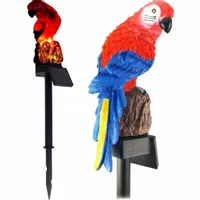 LAMPA SOLARNA PAPUGA WBIJANA LAMPKA OGRODOWA LED CZUJNIK ZMIERZCHU SOLAR