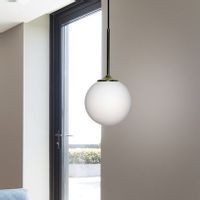 Modernistyczna lampa wisząca GLASGOW 50101279 szklana zwis kula złota biała