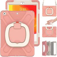 Etui do iPad 10.2" z Obrotową Podstawką i Paskiem na Ramię Różowe