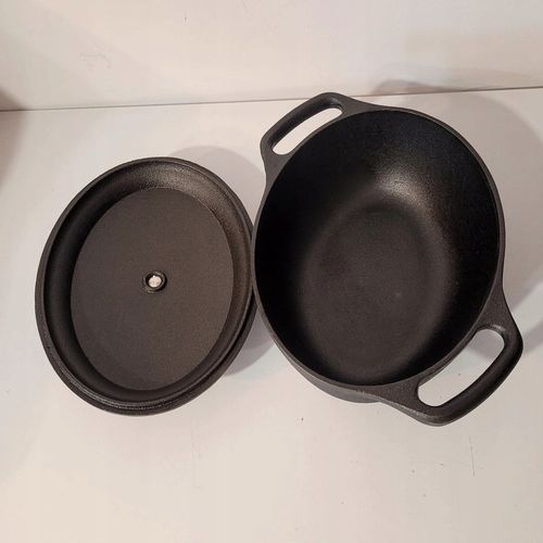 Garnek 2l żeliwny owalny z pokrywą Skeppshult Tradition czarny na Arena.pl