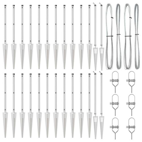 Słupek ogrodzeniowy. 26 pcs Srebrny 3.2 x 3.2 x 60 cm Stal na Arena.pl