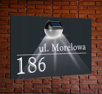 TABLICZKA ADRESOWA oświetlona lampka numer domu aluminiowa ANTRACYT 40x30
