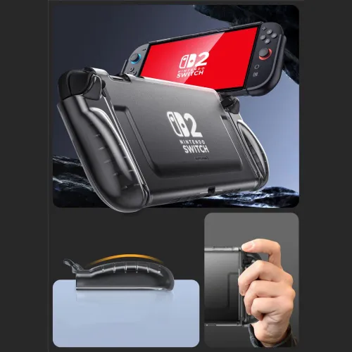 Etui Supcase Crystal na Nintendo Switch 2 - przezroczysto-czarne na Arena.pl