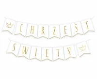 Girlanda papierowa Chrzest Święty gołąbek, 2x300 cm