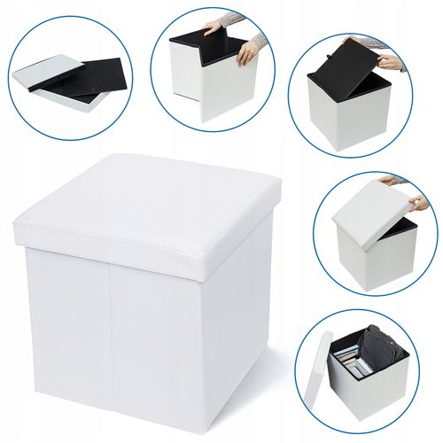 Tatkraft Blanc składany puf ze schowkiem WYPRZEDAŻ na Arena.pl