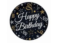 Talerzyki, B&C Happy Birthday, 18 cm, 8 szt.