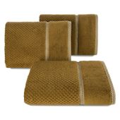 Ręcznik frotte z tłoczoniem w kratkę i bordiurą CALE 50X90 miodowy