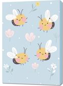 Obraz 70x100cm Wzory dla Dzieci, Dziewczynki i Chłopca - Pszczoły