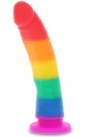 toyjoy unicorn dancer dong 17.5 cm silikonowy tęczowy model pride