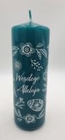świeca walec  wl70200wa wesołego alleluja turkus b49