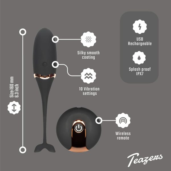 Luxurious Vibrating Egg W/ Remote Control - Black zdjęcie 3