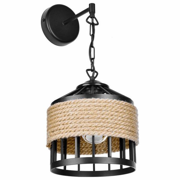 KOLOSEUM 1 Kinkiet, Lampa Ścienna - Rustykalna, czarna, 1xE27 zdjęcie 1