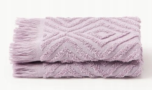 Ręcznik z wypukłą strukturą Jacqui liliowe 2 sztuki 30 x 50 cm na Arena.pl