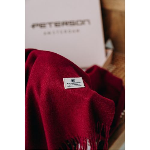 bordowy szalik na zimę z ciepłej tkaniny - peterson na Arena.pl