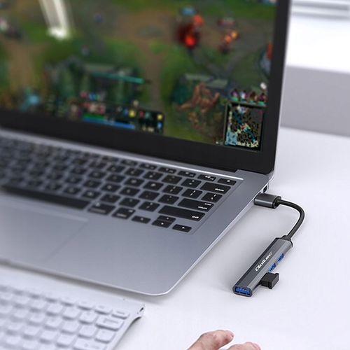 Qoltec Hub Adapter Rozdzielacz USB-C 3.0 4w1 USB 3.0 3x USB 2.0 5Gb/s na Arena.pl