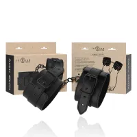 intense fetish mankiety na kostki ze skory wegańskiej czarne