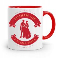 Kubek Czerwony Dla Dziewczyny Kocham Cię Z Nadrukiem Ze Zdjęciem