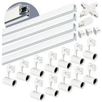 Zestaw szynowy 3 fazowy szyna 1m+1m+1m+1m, 12x Lampa, łącznik X BIAŁY