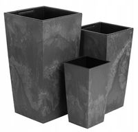 Doniczka tworzywo sztuczne szary DONICZKI BETON 17 cm x 17 x 33 cm