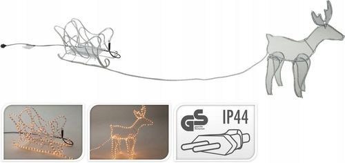 Renifer z Saniami 504 Led Zewnętrzny XXL ZAPRZĘG 230V Świecący Jelonek na Arena.pl