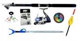Zestaw wędkarski mocna wędka 3,6 m + kołowrotek 6 BALL podpórka