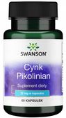 Swanson Cynk pikolinian 22mg 60 kapsułek Włosy Skóra Odporność Infekcje