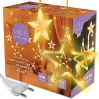 GWIAZDKI SOPLE LED LAMPKI CHOINKOWE KURTYNA