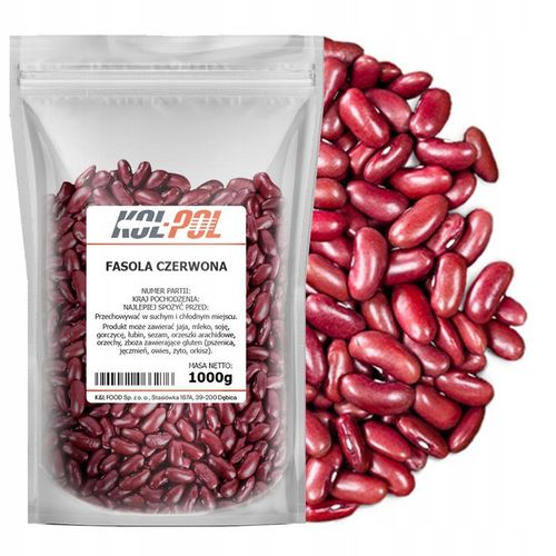 FASOLA CZERWONA 1kg Fasolka Red Kidney naturalna wysoka jakość Kol-Pol na Arena.pl