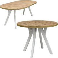 Stół okrągły 90 cm rozkładany do 190 blat DĄB WOTAN nogi BIAŁE drewniane Y