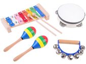 ZESTAW 4W1  DREWNIANY  INSTRUMENTÓW ZABAWKA