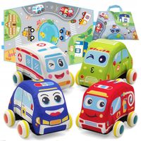 Pluszowe AUTKA miękkie z napędem 4 auta MATA PODKŁADKA ulice TORBA