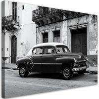 Obraz do salonu biura, Czarny amerykański samochód stojący 120x80