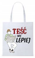 Dla Teścia Taty Prezent Torba Eco Biała Shopper Z Nadrukiem Ze Zdjęciem