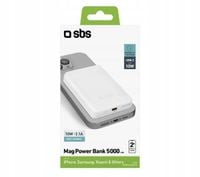 Powerbank SBS 5000 mAh Wireless Magnetic Biały TEBB5000MAG1CW
