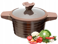 Garnek marmurkowy z pokrywką tradycyjny 28CM GAZ INDUKCJA BRĄZ GARNKI