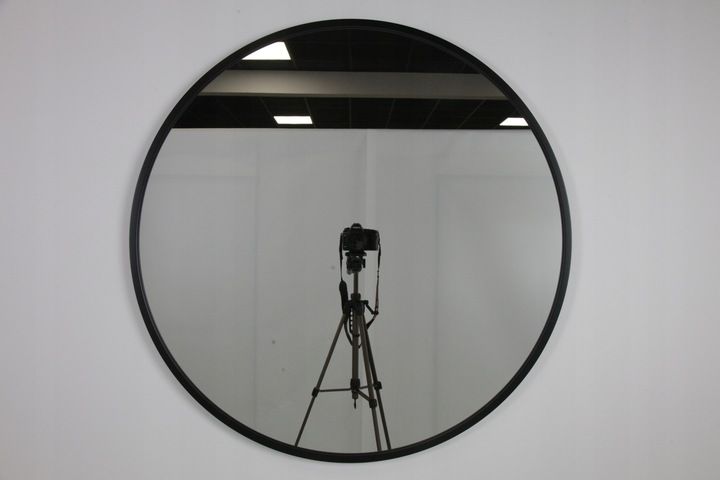LUSTRO OKRĄGŁE CZARNE LOFT 80 CM zdjęcie 3
