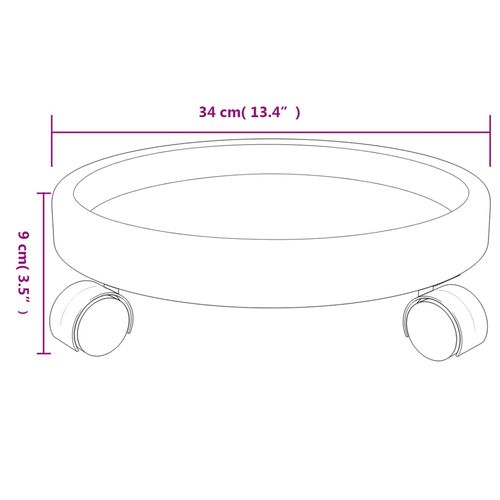 Podstawki pod donicę, z kółkami, 2 szt., szare, 34 cm, 35 kg na Arena.pl